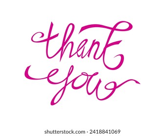 Image of pink Thank You hand written isolated on white background. Thankyou script font typography. - Powered by Shutterstock