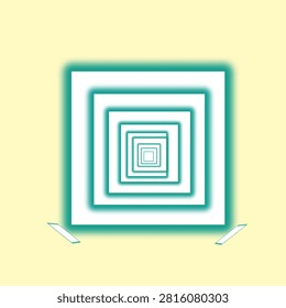 The image presents a striking visual of a square-shaped tunnel, gradually decreasing in size to create a profound sense of depth. The interplay of lines accentuates the geometric precision, evoking a sense of infinity and continuity. This minimalist optical illusion challenges perception, drawing the eye toward a seemingly endless center point