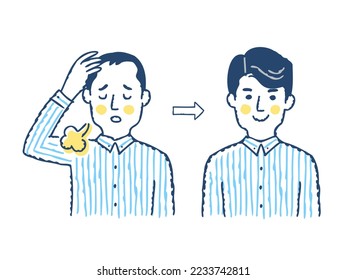 Image of progress before and after thinningthinning hair
