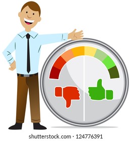 An image of a rating meter man.