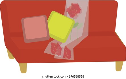 An image Red sofa