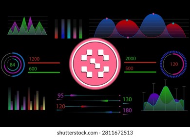 Image of sentient-sent virtual currency on a digital background. 3d illustration.