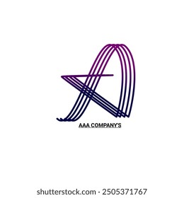 The image showcases a minimalist and modern logo design for "AAA COMPANY'S." The central element is a stylized letter "A" formed with overlapping lines that create a sense of depth and dynamism. 



 - Powered by Shutterstock