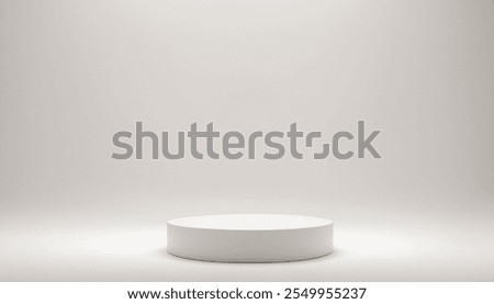 Image shows a simple white cylindrical pedestal on a plain white background ideal for product display or presentation.
