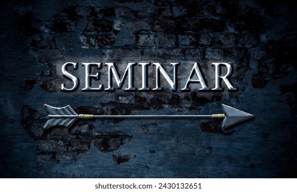 An image with a signpost in German, pointing in the direction of the seminar. - Powered by Shutterstock