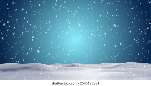 Image of snow falling over winter landscape. christmas festivity vector illustration and art concept - Powered by Shutterstock