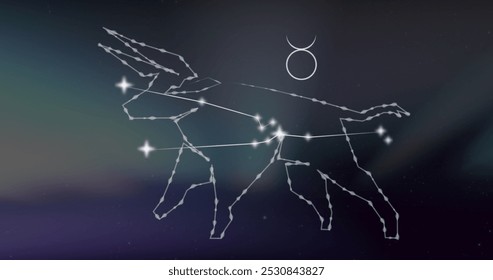 Image of taurus star sign on clouds of smoke in background. Astrology, horoscope and zodiac concept digitally generated image. - Powered by Shutterstock