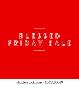 Image With Text Blessed Friday Sale On Red Background 