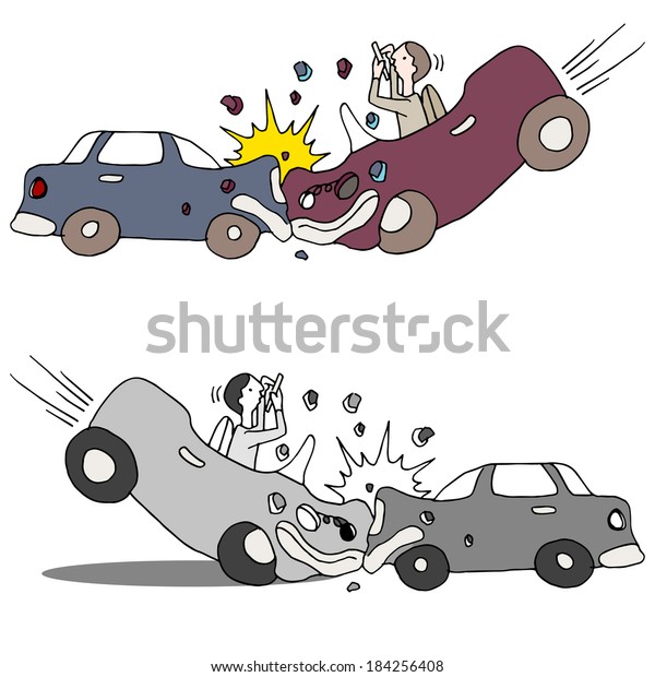 An image of a texting\
car accident.