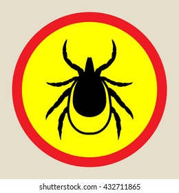 image of a tick in a red circle - tick stop sign