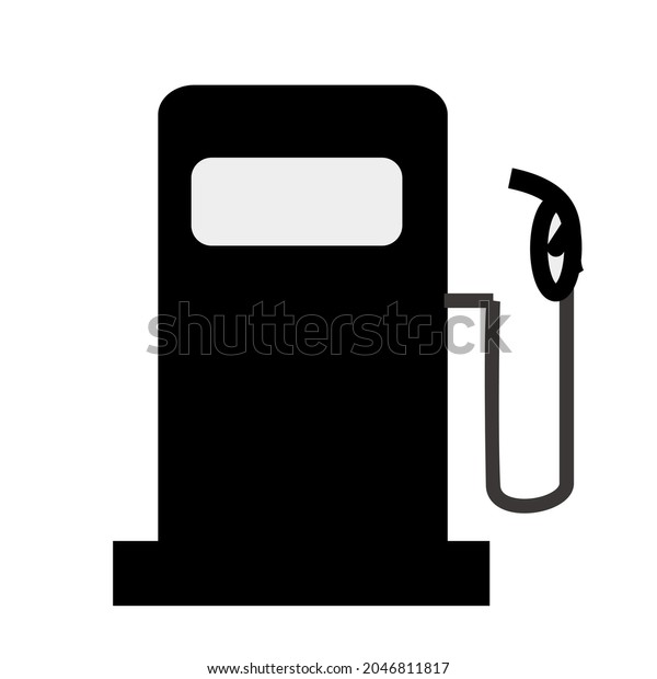 Image Of The Tsd Sign For Petrol Pump.
Black And White Illustration Of A Symbol Used For Time Speed
Distance Motor Racing Event, Isolated On White
Background.