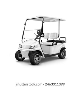 An image of a White Golf Cart isolated on a white background