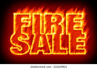 An Image Of The Word Fire Sale In Flames