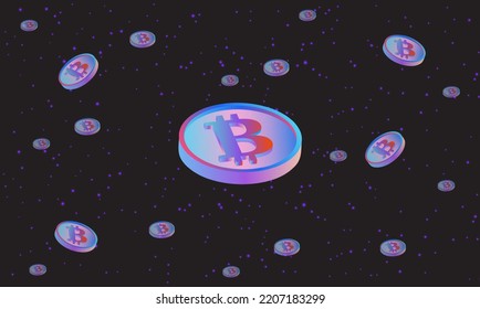 Images Bitcoinbtc Logo On Digital Background Stock Illustration ...