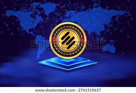 images of the solv protocol-solv logo on a digital background. 3d illustrations.