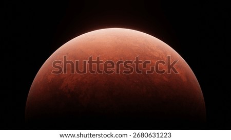 Imaginary Red Planet 3D Render for background, wallpaper, cover, web, etc.