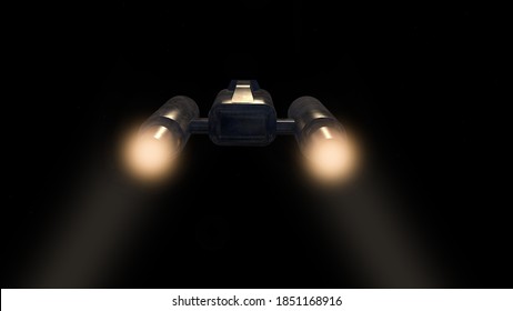 Imaginary Spaceship On Exploration. 3d Illustration
