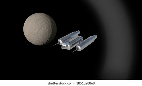 Imaginary Spaceship On Exploration. 3d Illustration