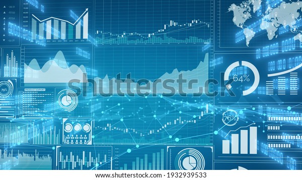 Imaginative visual of business data and\
financial figures graphic . 3D rendering\
.