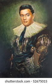 Imitation Of Antique Portrait, The Stranger In Old-fashioned Suit, Painting