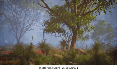 Immerse yourself in the spellbinding scenery of a lush forest canvas filled with vibrant trees and verdure.