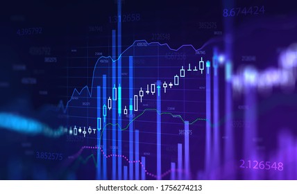 Immersive Futuristic Financial Chart Interface Over Stock Illustration ...