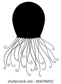 Immortal Jellyfish Sea Creature Silhouette Illustration