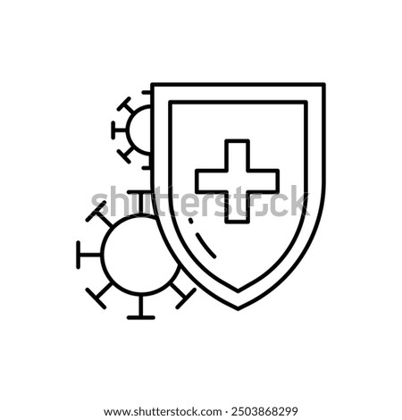 immune system icon vector on white background, immune system logo design template