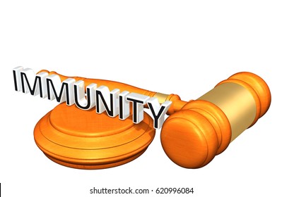 Immunity Legal Gavel Concept 3D Illustration
