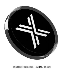 Immutable X ,IMX Glass Crypto Coin 3D Illustration