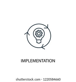 implementation concept line icon. Simple element illustration. implementation concept outline symbol design. Can be used for web and mobile UI/UX