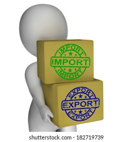 Import Export Boxes Meaning Global Trade Importing And Exporting