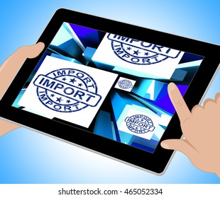 Import On Cubes Showing Importing Products And Global Shipment Tablet
