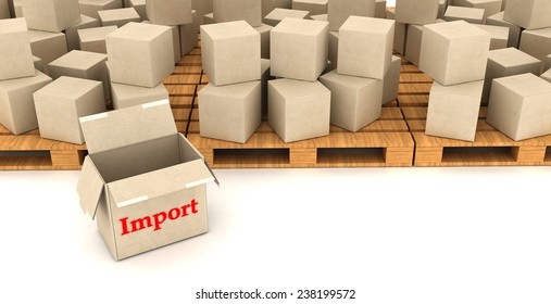 Import.3d Render Illustration.