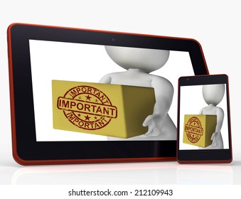 Important Box Tablet Showing Significant And High Priority Product Delivery