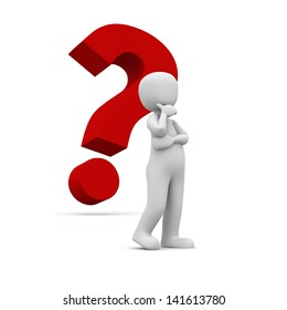 3d Man Question Mark Isolated White Stock Illustration 198067442 ...