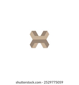 Impossible isometric letter X or H logo design. - Powered by Shutterstock