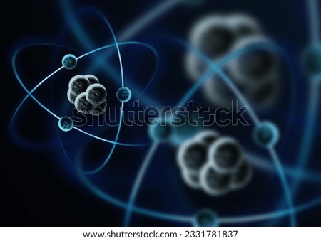 An impression of a atom with electrons.