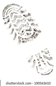 Imprint of the trace on a white background