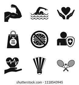 Improve Health Icons Set. Simple Set Of 9 Improve Health Icons For Web Isolated On White Background