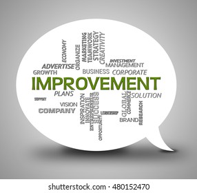 Improvement Bubble Indicating Growth Progress And Upgrade