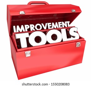 Improvement Tools Continuous Self Help Toolbox Words 3d Illustration