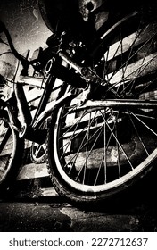 Inanimate object.  Bicycle in perspective.