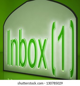 Inbox Electronic Mail Contact Newsletter Shows Digital Communication Email Broadcast From Computer As Web Marketing Message