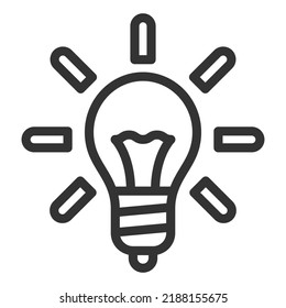 Incandescent Light Bulb Shines Icon Illustration Stock Illustration ...