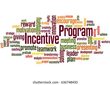 Incentive program, word cloud concept on white background.  