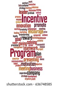 Incentive program, word cloud concept on white background.  