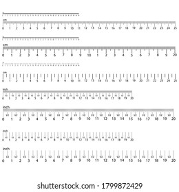 Inch Metric Rules Ruler Scale Measurement Stock Illustration 1799872429 ...