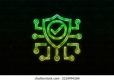 Incident Management Planning Icon Neon Style