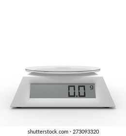Included electronic kitchen scales on the isolated background